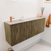 Mondiaz JOYA-DLUX Meuble de salle de bains 111,6cm - arrondi droit couleur Dusk - Vasque FAYE position Gauche 1 trou de robinet couleur Ostra. SW1423449