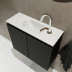 Mondiaz TURE Meuble lave-mains 60x23x50cm 1 trou de robinet 2 portes Urban mat Lavabo Eden Centre Solid Surface Blanc SW474895