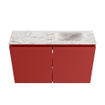 MONDIAZ TURE-DLUX Meuble toilette - 80cm - Fire - EDEN - vasque Glace - position droite - sans trou de robinet SW1103245