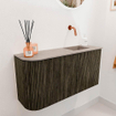 Mondiaz JOYA-DLUX 81.6cm toiletmeubel - ronding links kleur Shadow - Wastafel FAYE positie Rechts Zonder kraangat kleur Saba. SW1425144