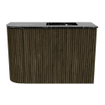 Mondiaz JOYA-DLUX Meuble de salle de bains 61,6cm - arrondi gauche couleur Shadow - Vasque FAYE position droite 1 trou de robinet couleur Lava SW1422851