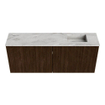 Mondiaz JOYA-DLUX 100cm toiletmeubel - kleur Walnut - Wastafel FAYE positie Rechts 1 kraangat kleur Glace. SW1422382