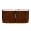 Mondiaz JOYA-DLUX 83.2cm meuble de toilette - arrondi gauche et droite couleur Ruby - Vasque FAYE position Milieu Sans trou de robinet couleur Frappe. SW1423527