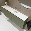 MONDIAZ TURE Kit lave-mains - 120x23x50cm - 1 trou de robinet - 2 portes - armée mate - Lavabo centré - Acrylique Blanc SW475019