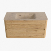 Mondiaz CIRO-DLUX Badkamermeubelset - 100x45x50cm - Solid surface wastafel Arena - 1 wasbak Midden - zonder kraangaten - 2 lades - Oak SW1530960