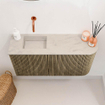 Mondiaz JOYA-DLUX Meuble de toilette 81.6cm - arrondi droit couleur Dusk - Vasque FAYE position Gauche Sans trou de robinet couleur Opalo. SW1423333