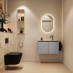 MONDIAZ TURE-DLUX Meuble toilette - 80cm - Plata - EDEN - vasque Frappe - position centrale - 1 trou de robinet SW1102948