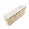 MONDIAZ TURE-DLUX Meuble toilette - 100cm - Washed Oak - EDEN - vasque Frappe - position droite - sans trou de robinet SW1103073