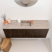 Mondiaz JOYA-DLUX 100cm meuble de salle de bains - couleur Walnut - Vasque FAYE position Milieu 1 trou de robinet couleur Saba. SW1424662