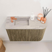 Mondiaz JOYA-DLUX 61.6cm toiletmeubel - ronding rechts kleur Dusk - Wastafel FAYE positie Links 1 kraangat kleur Glace. SW1423166