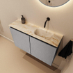 MONDIAZ TURE-DLUX Meuble toilette - 80cm - Plata - EDEN - vasque Frappe - position droite - sans trou de robinet SW1102925