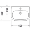 Duravit D-code lavabo 60x46cm 1 trou de robinet sans trop-plein blanc 0295814