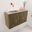 Mondiaz JOYA-DLUX Meuble de toilette 70cm - couleur Dusk - Lavabo FAYE position Gauche Sans trou de robinet couleur Saba SW1426275