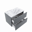 MONDIAZ VICA-DLUX Ensemble meuble de salle de bains - 70cm - sous-meuble plata - 2 tiroirs - lavabo encastré cloud central - sans trous de robinetterie - version haute 60cm - glace SW1088267