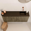 Mondiaz JOYA 101.6cm meuble de toilette - arrondi gauche couleur Dusk - Vasque FAYE position Droite Sans trou de robinet couleur Urban SW1421678