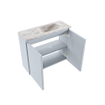 MONDIAZ TURE-DLUX Meuble toilette - 60cm - Clay - EDEN - vasque Glace - position droite - sans trou de robinet SW1103198