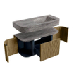 MONDIAZ THOR-DLUX Meuble de salle de bains - 100cm - arrondi gauche + droite - couleur Dusk - 1 tiroir et 2 portes - Vasque suspendue CLOUD Droite 1 trou de robinet couleur Oza SW1467538