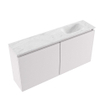 MONDIAZ TURE-DLUX Meuble toilette - 100cm - Cale - EDEN - vasque Opalo - position droite - sans trou de robinet SW1104245