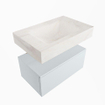 Mondiaz ALAN-DLUX Ensemble de meuble - 70cm - meuble - Clay mat - 1 tiroir - Lavabo Cloud Ostra suspendu - vasque Centre - 1 trou de robinet - Beige SW807807