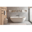 Ideavit Solidnova Baignoire semi-îlot 180x80x56cm back to wall Solid Surface Blanc mat SW810815