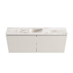 MONDIAZ TURE-DLUX Meuble toilette - 120cm - Linen - EDEN - vasque Frappe - position centrale - sans trou de robinet SW1102886