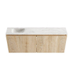 MONDIAZ TURE-DLUX Meuble toilette - 120cm - Washed Oak - EDEN - vasque Ostra - position gauche - sans trou de robinet SW1105146