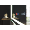 Thebalux spiegel model I 100x75 aluminium geïntegreerde lichtbaan rondom in spiegel voorzien van LED indirecte LED onderzijde Bluetooth touchschakeling spiegelverwarming verlichte vergrootspiegel en stopkontact SW716327