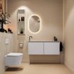 MONDIAZ TURE-DLUX Meuble toilette - 120cm - Cale - EDEN - vasque Opalo - position gauche - 1 trou de robinet SW1104220