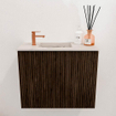 Mondiaz JOYA-DLUX 50cm toiletmeubel - kleur Walnut - Wastafel FAYE positie Links 1 kraangat kleur Nata. SW1424458