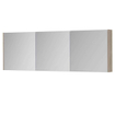 INK SPK1 Armoire de toilette - 180x14x60cm - 3 portes - miroir double face - interrupteur et prise de courant - MFC Chêne ivoire SW798152