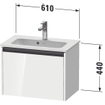 Duravit Ketho 2 meuble sous-lavabo avec 1 tiroir 61x39x44cm avec poignée blanc haute brillance anthracite SW772925