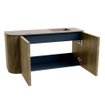 Mondiaz JOYA-DLUX Meuble de salle de bains - 81,6cm - arrondi gauche couleur Dusk - Vasque FAYE position Droite Sans trou de robinet couleur Arena SW1425771