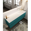 Mondiaz VICA ensemble de meuble de salle de bain - 150cm - meuble sous-vasque smag - 2 tiroirs - lavabo moon droite - sans trou de robinet version XL 60cm de haut SW1090121