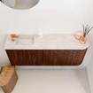 Mondiaz JOYA-DLUX 101.6cm toiletmeubel - ronding rechts kleur Ruby - Wastafel FAYE positie Links 1 kraangat kleur Ostra. SW1423822