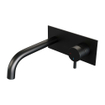 BRAUER Black Edition Wastafelmengkraan inbouw - gebogen uitloop links - hendel kort smal - inclusief inbouwdeel - afdekplaat - model B 1 - mat zwart SW385404
