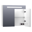 BRAUER 2.0 Armoire toilette 80x70x15cm avec 2 porte et éclairage LED Blanc brillant SW6565