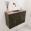 Mondiaz JOYA-DLUX 60cm meuble de toilette - couleur Shadow - Vasque FAYE position Milieu Sans trou de robinet couleur Oza. SW1425025