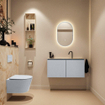 MONDIAZ TURE-DLUX Meuble toilette - 100cm - Clay - EDEN - vasque Frappe - position centrale - 1 trou de robinet SW1102714