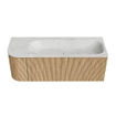 MONDIAZ KURVE-DLUX 125cm Meuble salle de bain avec module 25 G - couleur Oak - 1 tiroir - 1 porte - vasque BIG MEDIUM droite - sans trou de robinet - couleur Opalo SW1137520