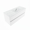 MONDIAZ VICA-DLUX Ensemble meuble de salle de bains - 110cm - meuble bas talc - 2 tiroirs - lavabo encastré cloud central - sans trous de robinetterie - version haute 60cm - opalo SW1088479