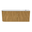 Mondiaz JOYA 101.6cm toiletmeubel - ronding links kleur Oak - Wastafel FAYE positie Rechts 1 kraangat kleur Talc. SW1421173