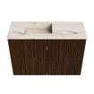 Mondiaz JOYA-DLUX 60cm toiletmeubel - kleur Walnut - Wastafel FAYE positie Links Zonder kraangat kleur Nata. SW1424478