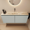MONDIAZ TURE-DLUX Meuble toilette - 120cm - Greey - EDEN - vasque Frappe - position centrale - sans trou de robinet SW1102806
