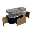 MONDIAZ THOR-DLUX Meuble de salle de bains 110cm arrondi gauche + droite couleur Dusk avec 1 tiroir et 2 portes. Vasque suspendue CLOUD Milieu sans trou de robinet couleur Sombra. SW1463019