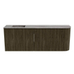 Mondiaz JOYA-DLUX Meuble de salle de bains 111.6cm - arrondi droit couleur Shadow - Vasque FAYE position Gauche 1 trou de robinet couleur Oza SW1425070