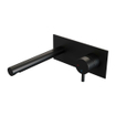 BRAUER Black Edition Wastafelmengkraan inbouw - rechte uitloop links - hendel kort smal - inclusief inbouwdeel - afdekplaat - model B 1 - mat zwart SW385412