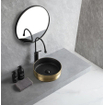 Wiesbaden Mondri Vasque ronde 36 x 36 x 12 cm mat noir/or brossé SW1138746