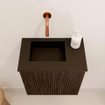 Mondiaz JOYA Meuble de toilette 40cm - couleur Walnut - Lavabo FAYE position Gauche Sans trou de robinet couleur Urban SW1421349