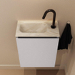 MONDIAZ TURE-DLUX meuble WC 40 cm Cale. EDEN lavabo Ostra position gauche. Avec 1 trou de robinet. SW1104725