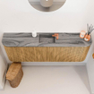 Mondiaz JOYA-DLUX 123.2cm toiletmeubel - ronding links en rechts kleur Oak - Wastafel FAYE positie Midden 1 kraangat kleur Sombra. SW1424315